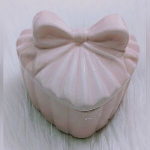 Heart Shaped Pink Ceramic Jewelry Box